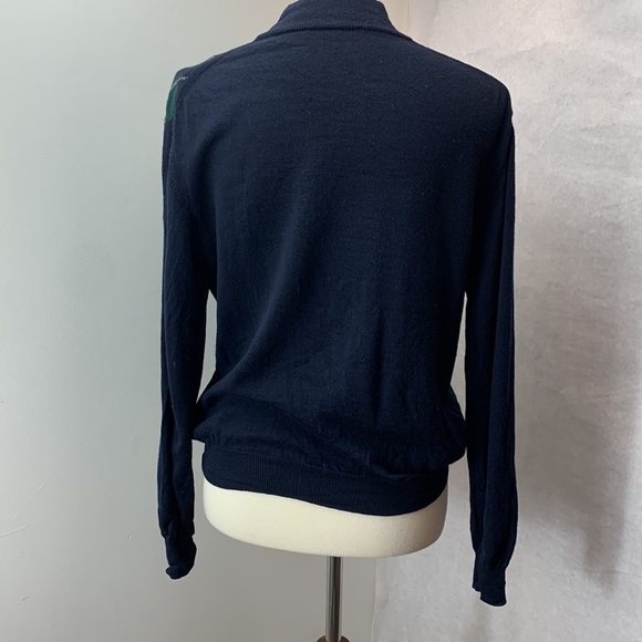 Vintage argyle sweater blue and green M - Picture 2 of 7